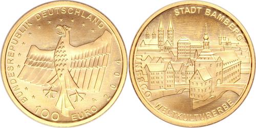 100 Euro Repubblica Federale di Germania (1990 - ) Oro 