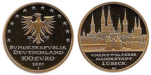 100 Euro Repubblica Federale di Germania (1990 - ) Oro 