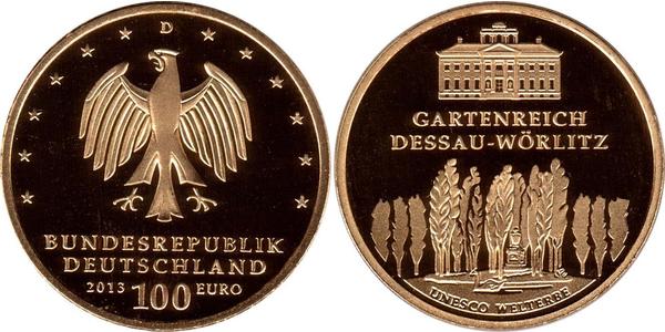 100 Euro Repubblica Federale di Germania (1990 - ) Oro 