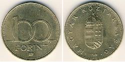 100 Forint Hungría (1989 - ) Latón 