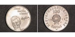 100 Forint Hungría Plata 