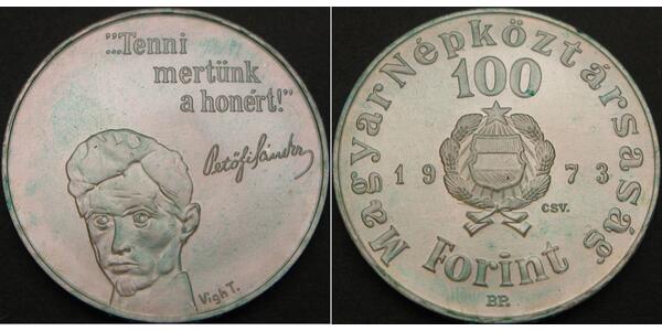 100 Forint Hungría Plata 