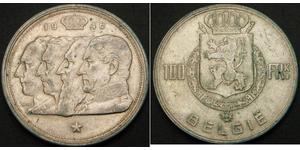 100 Franc Belgique Argent 