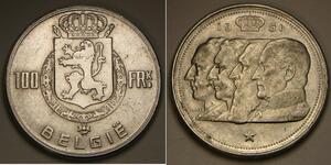 100 Franc Belgique Argent 