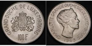 100 Franc Luxembourg (pays) Argent 