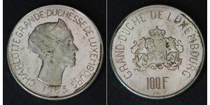 100 Franc Luxembourg (pays) Argent 