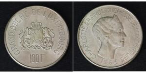100 Franc Luxembourg (pays) Argent 