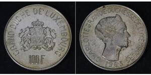 100 Franc Luxembourg (pays) Argent 