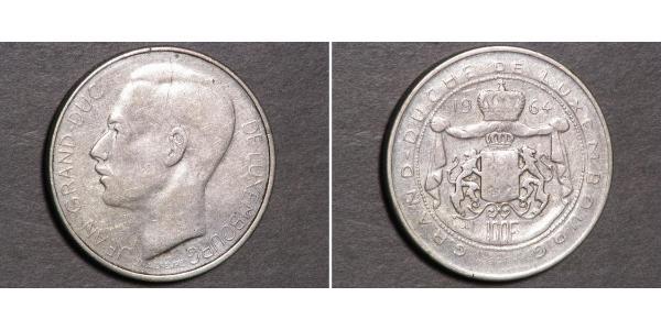 100 Franc Luxembourg (pays) Argent Jean (grand-duc de Luxembourg) (1921 - )