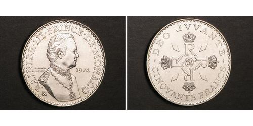 100 Franc Monaco Argent Rainier III