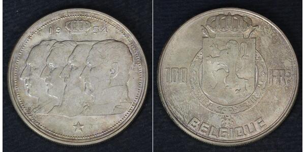 100 Franc Belgio Argento 