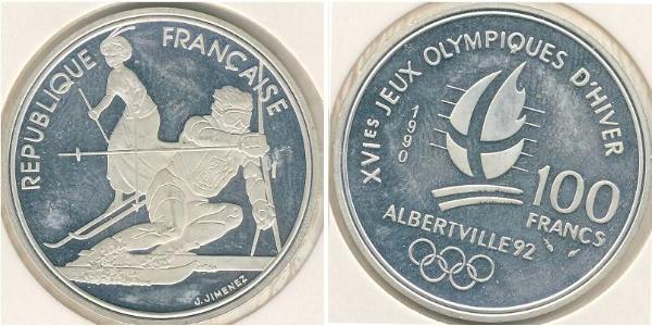 100 Franc Francia Argento 