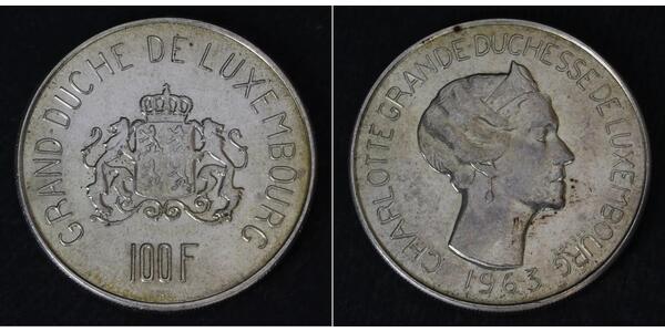 100 Franc Lussemburgo Argento 