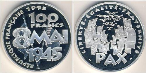 100 Franc Quinta Repubblica francese (1958 - ) Argento 