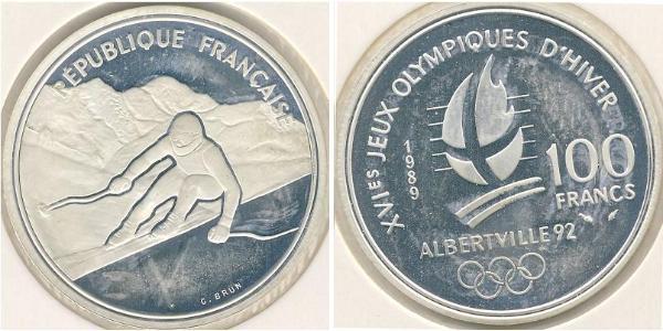 100 Franc Quinta Repubblica francese (1958 - ) Argento 