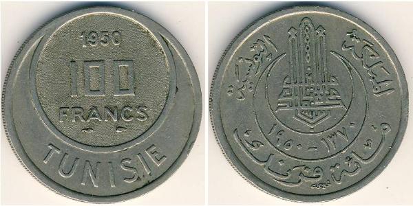 100 Franc Tunisia Copper/Nickel 