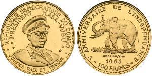 100 Franc Demokratische Republik Kongo Gold 