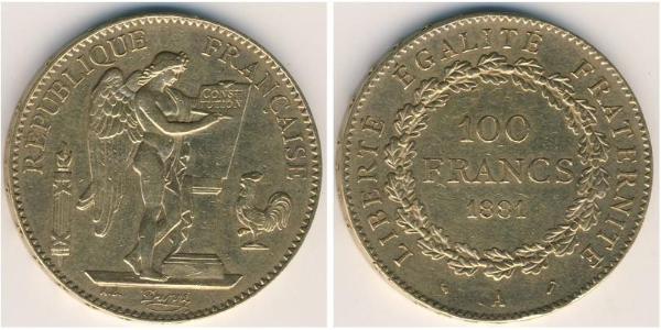 100 Franc Dritte Französische Republik (1870-1940)  Gold 