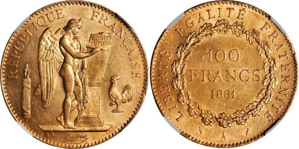 100 Franc Dritte Französische Republik (1870-1940)  Gold 
