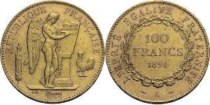 100 Franc Erste Französische Republik  (1792-1804) Gold 