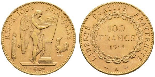 100 Franc Erste Französische Republik  (1792-1804) Gold 