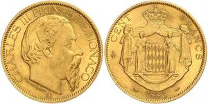 100 Franc Monaco Gold Charles III. von Monaco (1818-1889)