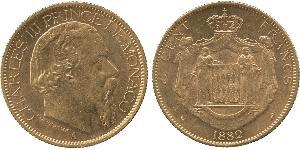 100 Franc Monaco Gold Charles III Prince of Monaco (1818-1889)