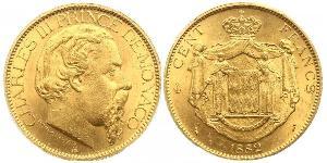 100 Franc Monaco Gold Charles III. von Monaco (1818-1889)