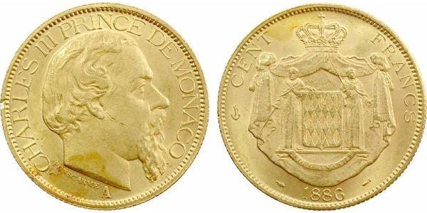 100 Franc Monaco Gold Charles III Prince of Monaco (1818-1889)