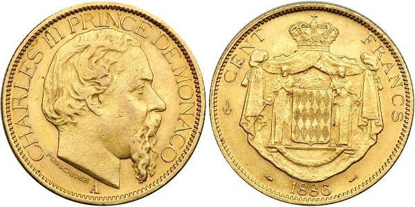 100 Franc Monaco Gold Charles III. von Monaco (1818-1889)