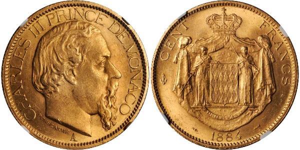 100 Franc Monaco Gold Charles III Prince of Monaco (1818-1889)