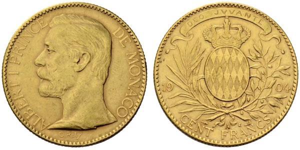 100 Franc Monaco Gold Albert I, Prince of Monaco (1848 - 1922)