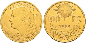 100 Franc Schweiz Gold 