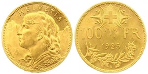 100 Franc Schweiz Gold 