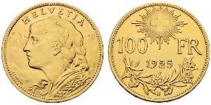 100 Franc Schweiz Gold 