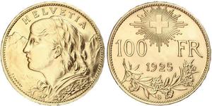 100 Franc Schweiz Gold 