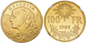 100 Franc Schweiz Gold 