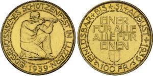 100 Franc Schweiz Gold 