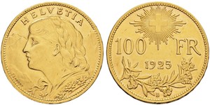 100 Franc Schweiz Gold 