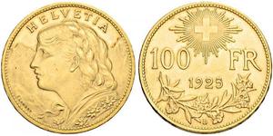 100 Franc Schweiz Gold 