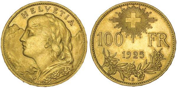 100 Franc Schweiz Gold 