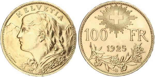 100 Franc Schweiz Gold 