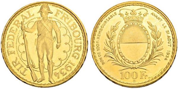 100 Franc Schweiz Gold 