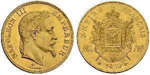 100 Franc Second French Empire (1852-1870) Gold Napoleon III (1808-1873)