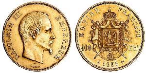 100 Franc Second French Empire (1852-1870) Gold Napoleon III (1808-1873)