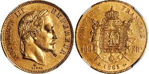 100 Franc Second French Empire (1852-1870) Gold Napoleon III (1808-1873)