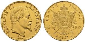 100 Franc Second French Empire (1852-1870) Gold Napoleon III (1808-1873)