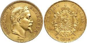 100 Franc Second French Empire (1852-1870) Gold Napoleon III (1808-1873)