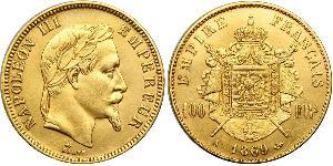 100 Franc Second French Empire (1852-1870) Gold Napoleon III (1808-1873)