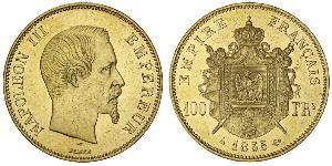 100 Franc Second French Empire (1852-1870) Gold Napoleon III (1808-1873)